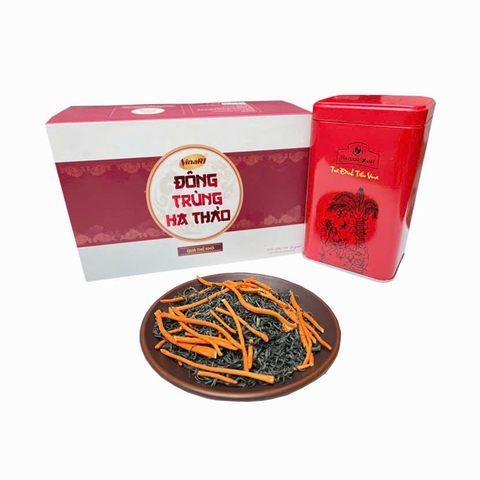 Trà Đinh Tiến Vua Đông Trùng Hạ Thảo - Hộp thiếc 100gram