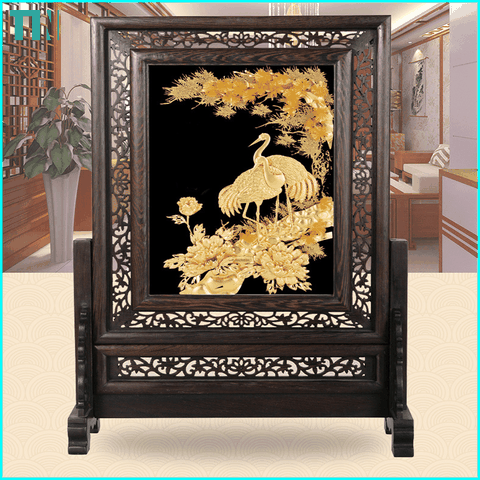 Bình phong dát vàng vật phẩm phong thủy mang đến sự phồn thịnh