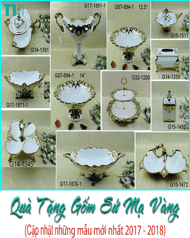 QUÀ TẶNG GỐM SỨ MẠ VÀNG - QUÀ TẶNG TẾT 2018