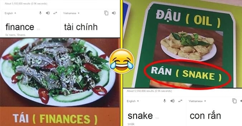 Thực đơn quán ăn Yên Bái bằng tiếng Anh có 1-0-2: Google dịch hân hạnh tài trợ chương trình này