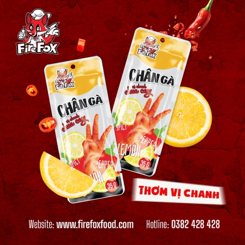 CHÂN GÀ FIREFOX VỊ CHANH CHUA CAY 35GR - BỊCH 30C TẶNG 3C