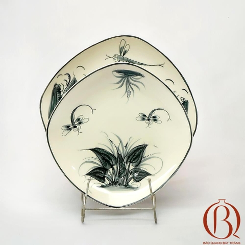 Đĩa Vuông 18x18 cm Vẽ Chuồn Khoai