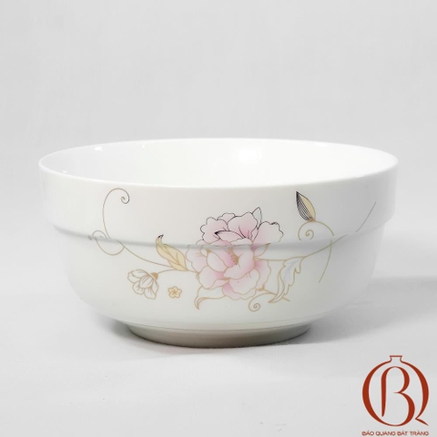 Bát Tô Ngấn Phi 20 cm Men Kem Hoa Dây