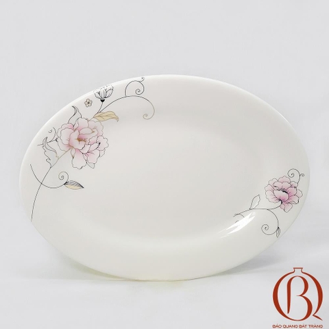 Đĩa Bầy Dục 32 x 23 cm Men Kem Hoa Dây