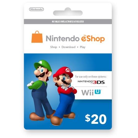 Nintendo Switch Eshop 20$