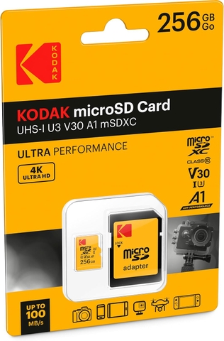 Thẻ Nhớ Kodak microSD 256GB UHS-I U3 V30 A1 – Ultra Performance (4K)