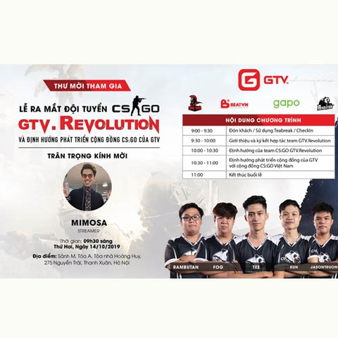 Livestream lễ ra mắt đội tuyển GTV.Revolution - Hà Nội