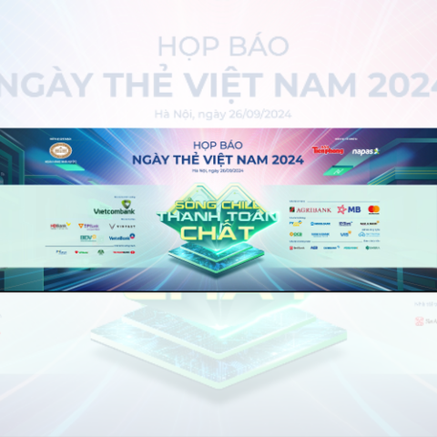 Sản xuất key visual phát màn led cho sự kiện Họp báo Ngày thẻ Việt Nam