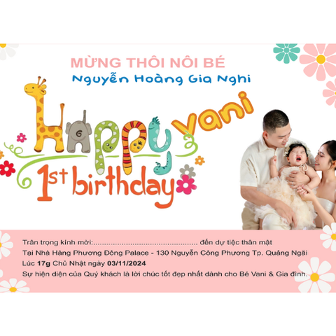 Dựng video mừng thôi nôi bé Nguyễn Hoàng Gia Nghi
