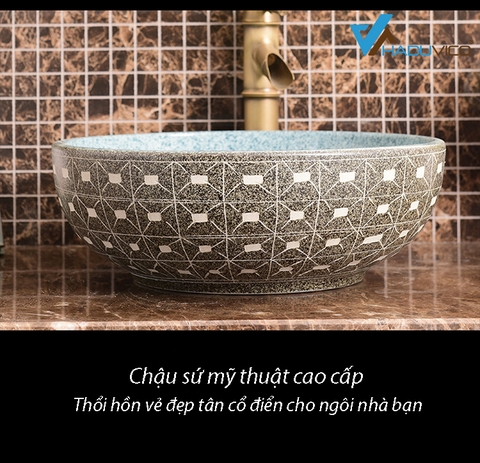 Chậu sứ mỹ thuật LVB015