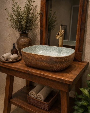 Chậu sứ mỹ thuật Haduvico - LVB088