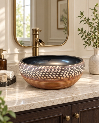 Chậu sứ mỹ thuật Haduvico - LVB755