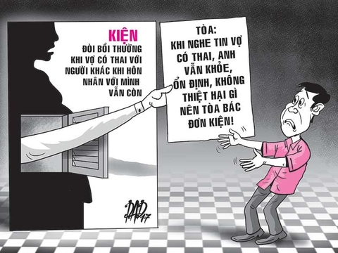 Đòi vợ bồi thường vì có thai với người khác