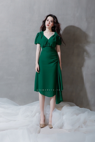 D0163 - Đầm Maxi Xanh Lá