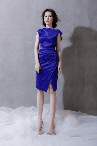 D0164 - Đầm Xanh Cobalt Phi Xịn