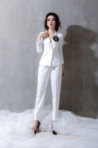 A0318 - Áo Khoác Vest Trắng 2 Lớp