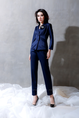A0317 - Áo Khoác Vest Xanh Cobalt 2 Lớp