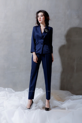 A0317 - Áo Khoác Vest Xanh Cobalt 2 Lớp