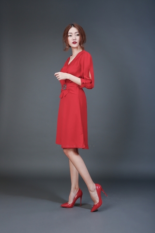 D0129 - Đầm Chữ A Tay Xẻ