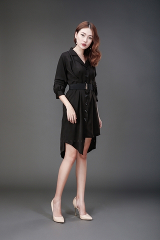 D0137 - Đầm Sơ-mi Lệch Vai