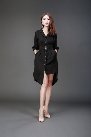 D0137 - Đầm Sơ-mi Lệch Vai