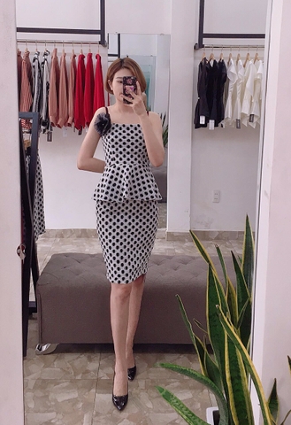 A0224 - Áo 2 Dây Chấm Bi