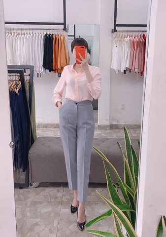 A0295 - Áo sơ-mi Hồng basic