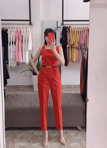 A0293 - Áo Cam Cổ Vuông