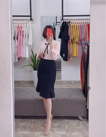 A0295 - Áo sơ-mi Hồng basic