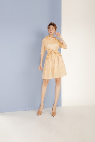 D0178 - Set Áo + Chân Váy Chữ A Caramel