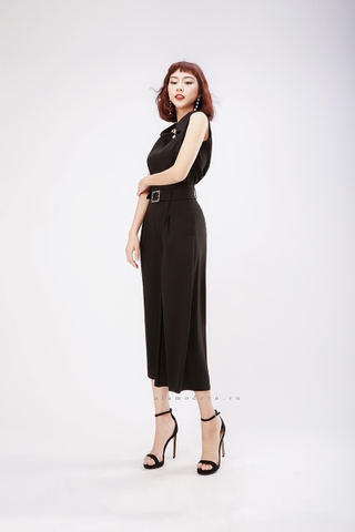 A0276-Áo Đen Cổ Lật Xéo Cài Trâm