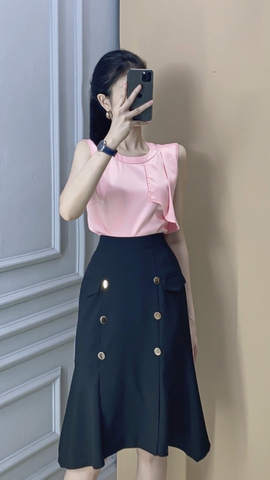Áo lụa sát nách cổ tròn - A0178