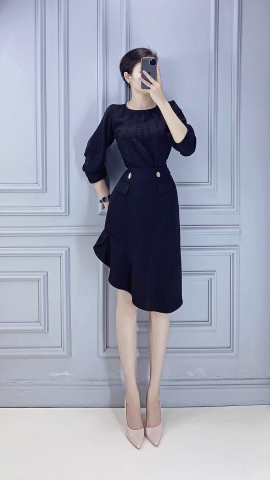 Áo lụa cổ trỏn diễu ly - A0409