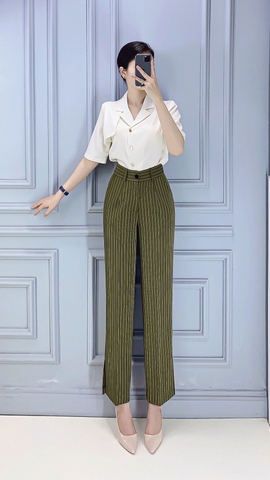 Áo flap tay ngắn cổ vest - A0469