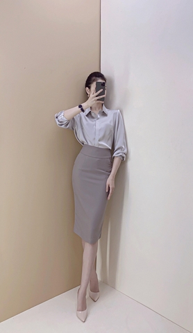 Váy bút chì bản lưng cao - V0113