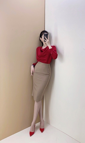 Váy bút chì bản lưng cao - V0114