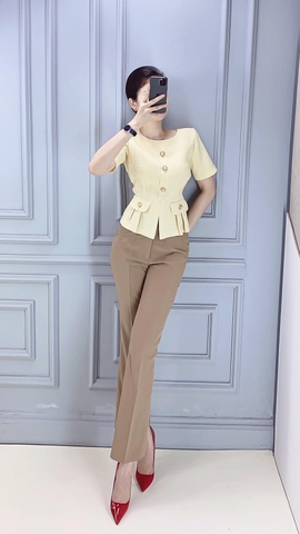 Áo kiểu Peplum cổ tròn tay ngắn - A0494