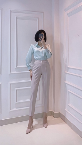 Áo Sơ mi lụa xanh mint - A0524