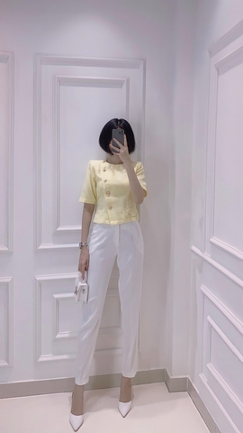 Áo kiểu cổ tròn tay ngắn Tweed - A0548