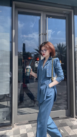 Áo Blazer cách tân một lớp tay dài - A0610