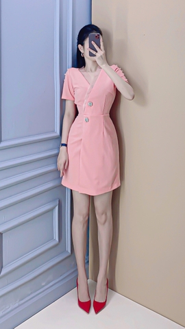 Đầm chữ A tay ngắn cổ V - D0120