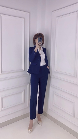 Áo vest form ôm 4 nút Xanh đen - A0595