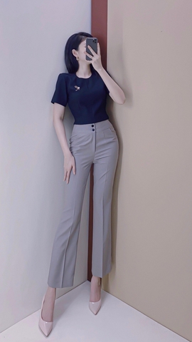 Áo Crop cổ tròn tay ngắn - A0422