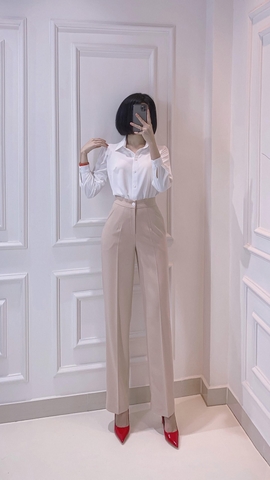 Áo sơ mi lụa Trắng tay dài - A0527