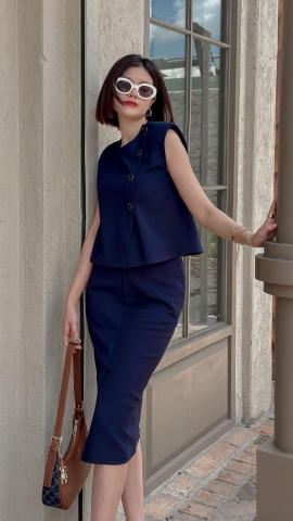 Áo kiểu cổ tròn sát nách - A0629