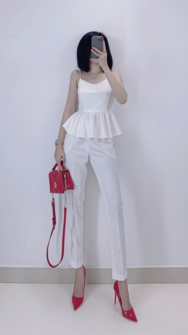 Áo kiểu hai dây peplum - A0505