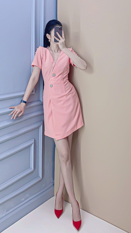 Đầm chữ A tay ngắn cổ V - D0120