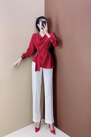Áo lụa cổ đỗ - A0486