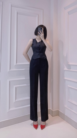 Quần ống suông đen - Q0082
