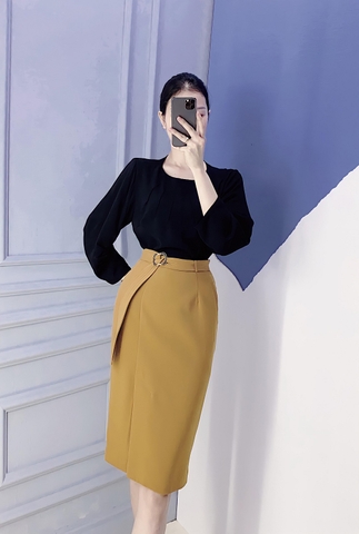 Váy bút chì có belt - V0099